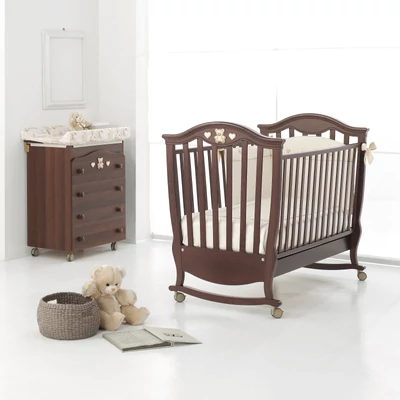 Jolie chest of drawers with diaper changing and bathing kit, with 3 drawers - walnut