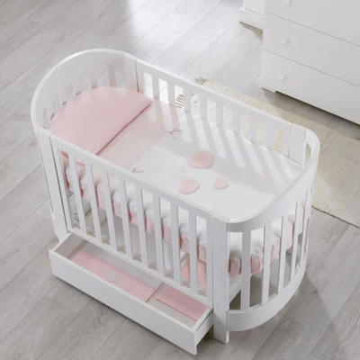 Ariel crib - white-pink