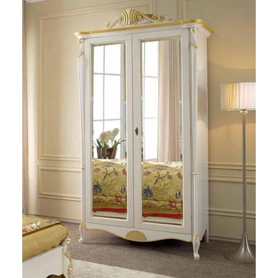 Passioni 2-doors wardrobe closet with decorative crown