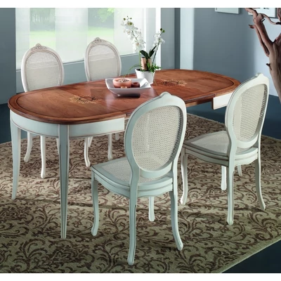 Profumo di Casa BASSANO Inlayed oval dining table 115x95 cm (+88 cm extendable)