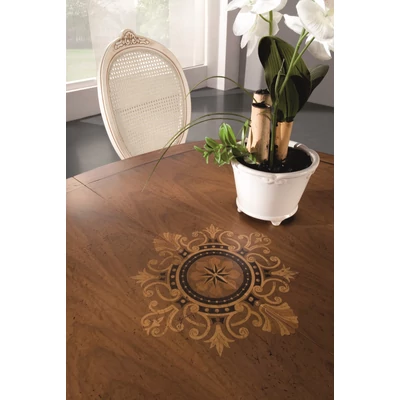 Profumo di Casa BASSANO Inlayed oval dining table 115x95 cm (+88 cm extendable)