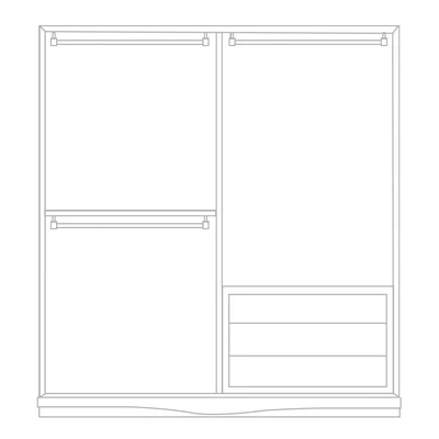 Aria 2-sliding doors wardrobe closet