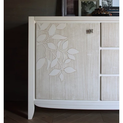 Eden Day 2-doors buffet chest of drawers with 3 drawers (with leaf motif)