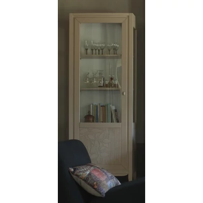 Eden Day balra nyíló 1-ajtós vitrines szekrény (levél motívummal)