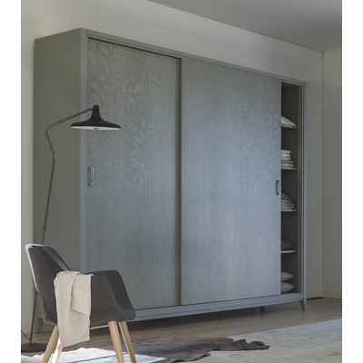 Eden 2-sliding doors wardrobe closet (with leaf motif)