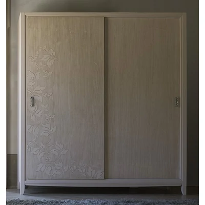 Eden 2-sliding doors wardrobe closet (with leaf motif)