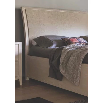 Eden Double bedstead with bedding container - 160 cm (with leaf motif)