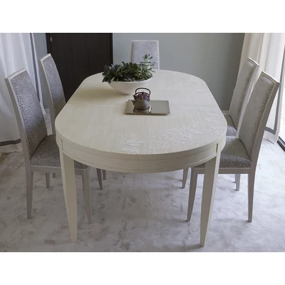 Eden Day Oval dining table 180x110 cm (+50 cm extendable), without leaf motif, with smooth surface