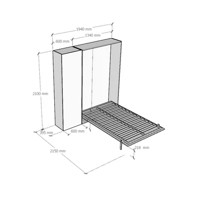 Kentaro Cabinet bed - 194 cm