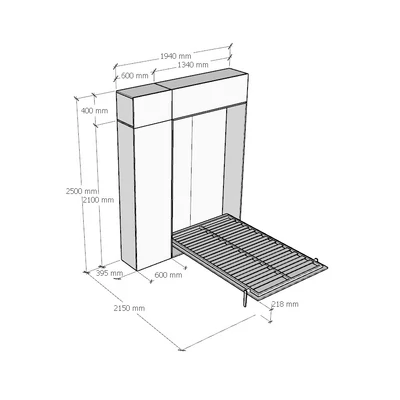 Kentaro Cabinet bed - 194 cm