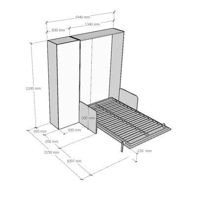 Kentaro Sofà Cabinet bed - 194 cm