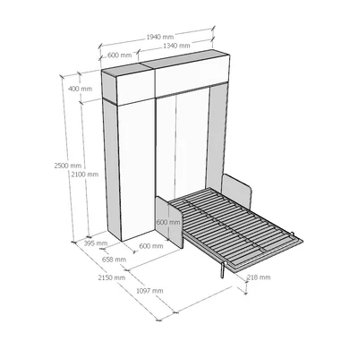 Kentaro Sofà Cabinet bed - 194 cm