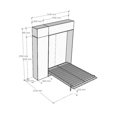 Kentaro Cabinet bed - 214 cm