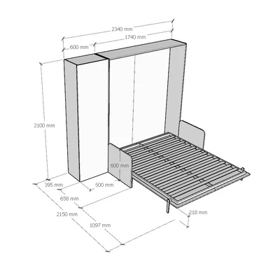 Kentaro Sofà Cabinet bed - 234 cm