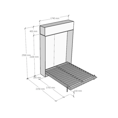 Kentaro Cabinet bed - 174 cm