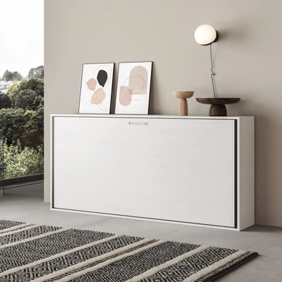 Egyszemélyes szekrényágy – fehér kőris színváltozat