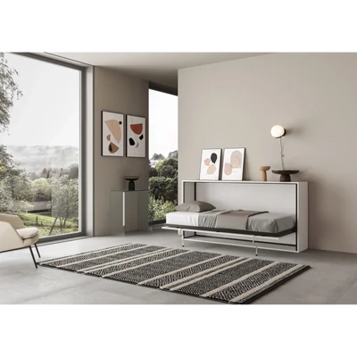 Egyszemélyes szekrényágy – fehér kőris színváltozat