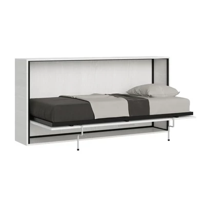 Egyszemélyes szekrényágy – fehér kőris színváltozat