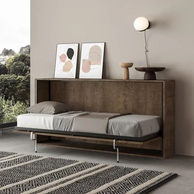 Egyszemélyes szekrényágy – dió színváltozat