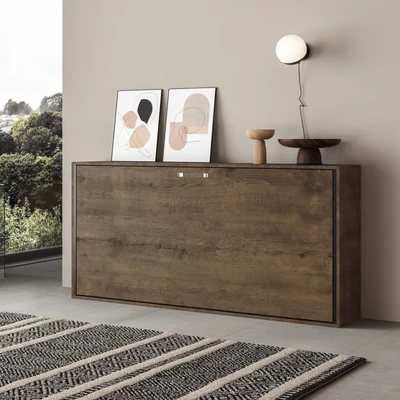 Egyszemélyes szekrényágy – dió színváltozat