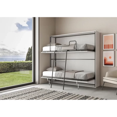 Emeletes szekrényágy – fehér kőris színváltozat