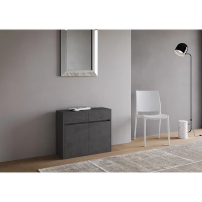 Evolve kihúzható dupla ülőpad zárt állapotban – atracit színváltozat