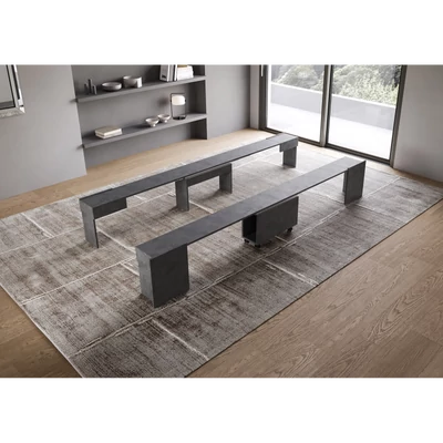 Evolve kihúzható dupla ülőpad nyitott állapotban – atracit színváltozat