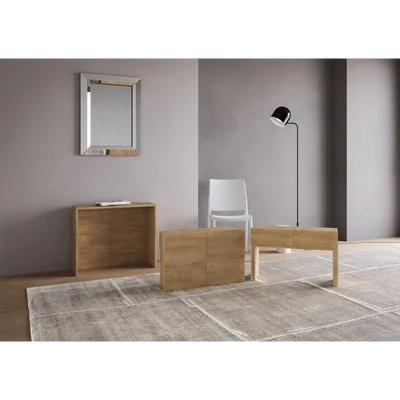 Evolve kihúzható dupla ülőpad zárt állapotban – természetes tölgy színváltozat