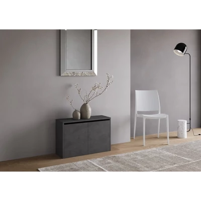 Evolve kihúzható ülőpad zárt állapotban – atracit színváltozat