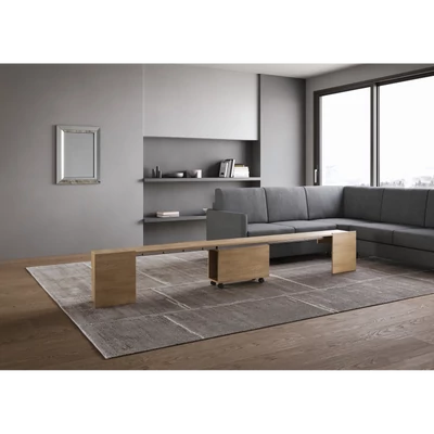 Evolve kihúzható ülőpad nyitott állapotban – természetes tölgy színváltozat