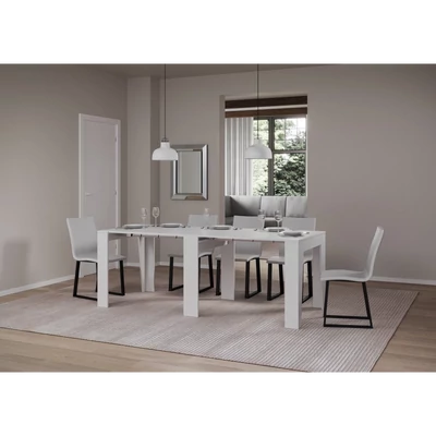 Anea konzolasztal nyitott állapotban – fehér kőris színváltozat