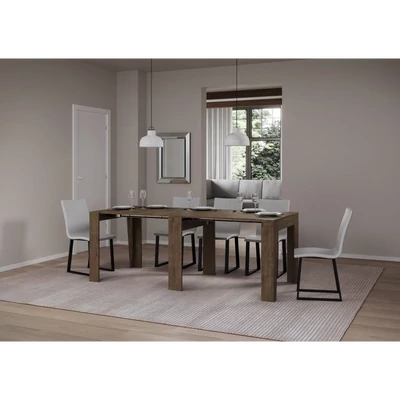 Anea konzolasztal nyitott állapotban – dió színváltozat