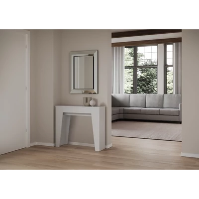 Narrow konzolasztal zárt állapotban – fehér kőris színváltozat