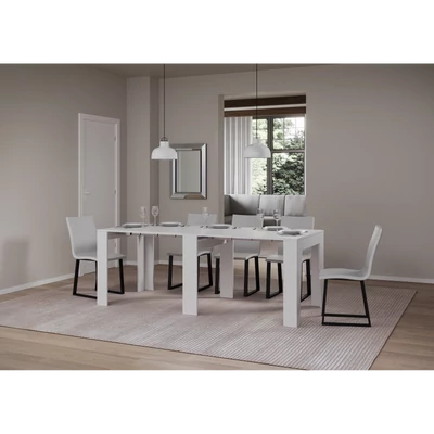 Narrow konzolasztal nyitott állapotban – fehér kőris színváltozat