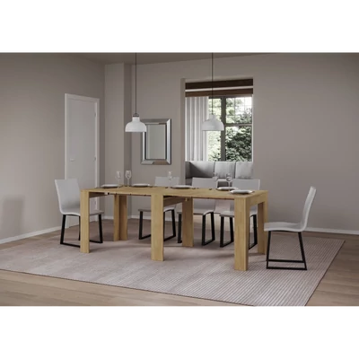 Narrow konzolasztal nyitott állapotban – természetes tölgy színváltozat