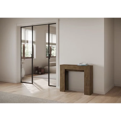 Slick konzolasztal zárt állapotban – dió színváltozat