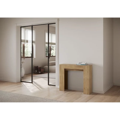 Slick konzolasztal zárt állapotban – természetes tölgy színváltozat