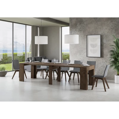 Extra konzolasztal nyitott állapotban – dió színváltozat