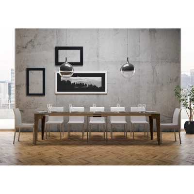 Isotta konzolasztal nyitott állapotban – 302 cm – dió színváltozat