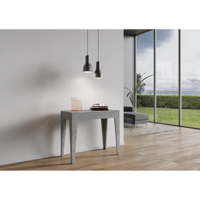 Isotta konzolasztal zárt állapotban – cement színváltozat