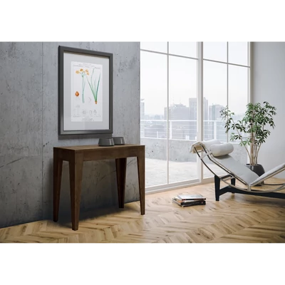 Isotta konzolasztal zárt állapotban – dió színváltozat