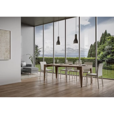 Isotta konzolasztal nyitott állapotban – 198 cm – dió színváltozat