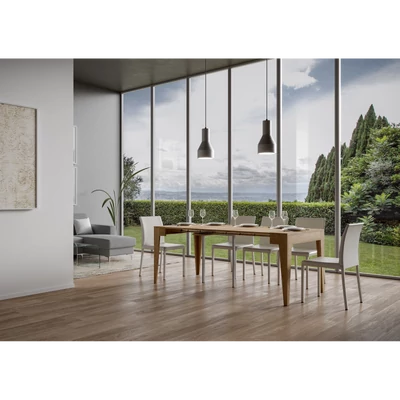 Isotta konzolasztal nyitott állapotban – 198 cm – természetes tölgy színváltozat