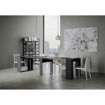 Venus konzolasztal nyitott állapotban – antracit színváltozat