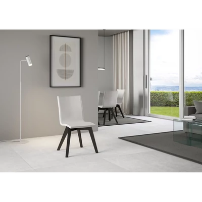 Trudy szék fehér műbőrrel – antracit színváltozat