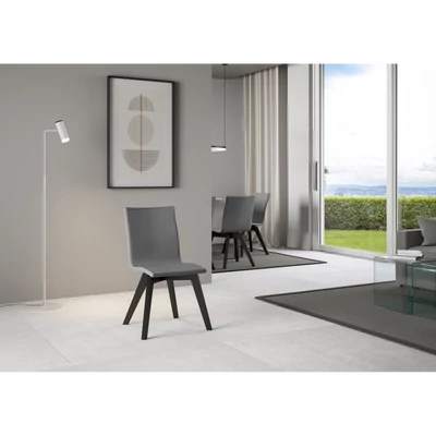 Trudy szék szürke műbőrrel – antracit színváltozat