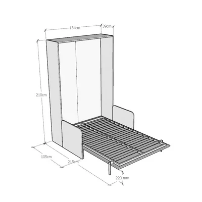 Kentaro Sofà Cabinet bed - 134 cm