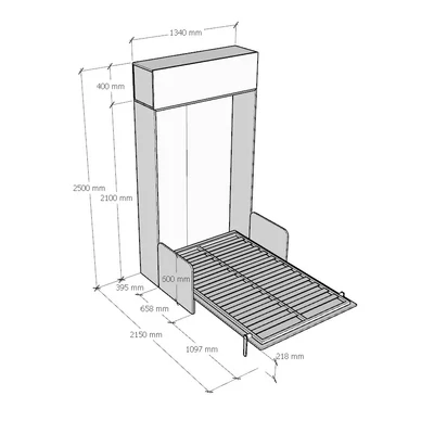 Kentaro Sofà Cabinet bed - 134 cm