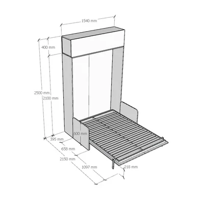 Kentaro Sofà Cabinet bed - 154 cm