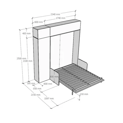 Kentaro Sofà Cabinet bed - 234 cm